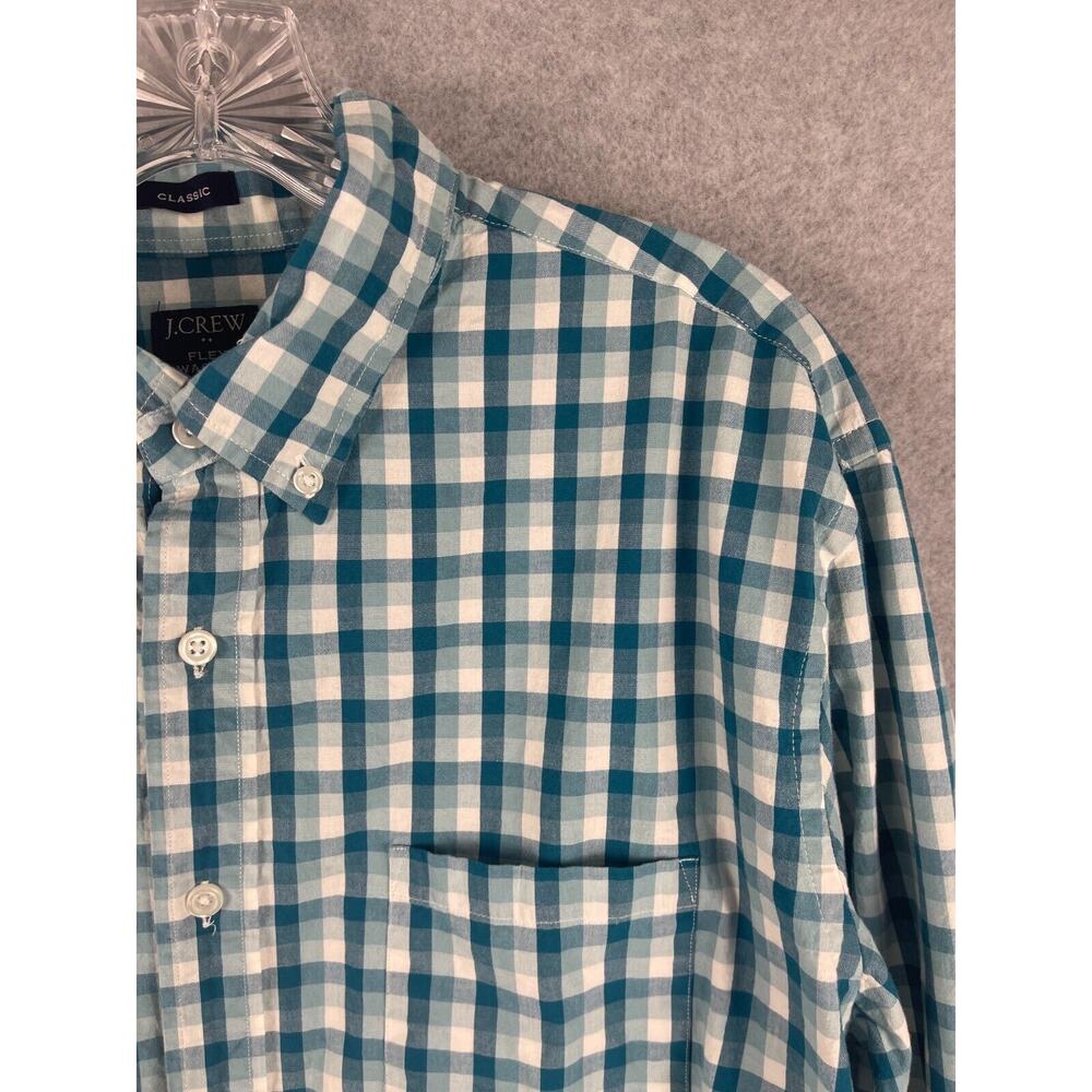 J Crew Shirt Mens XL‎ Blue Checks Plaid Long Sleeve Button Down Preppy Classic - Picture 3 of 9